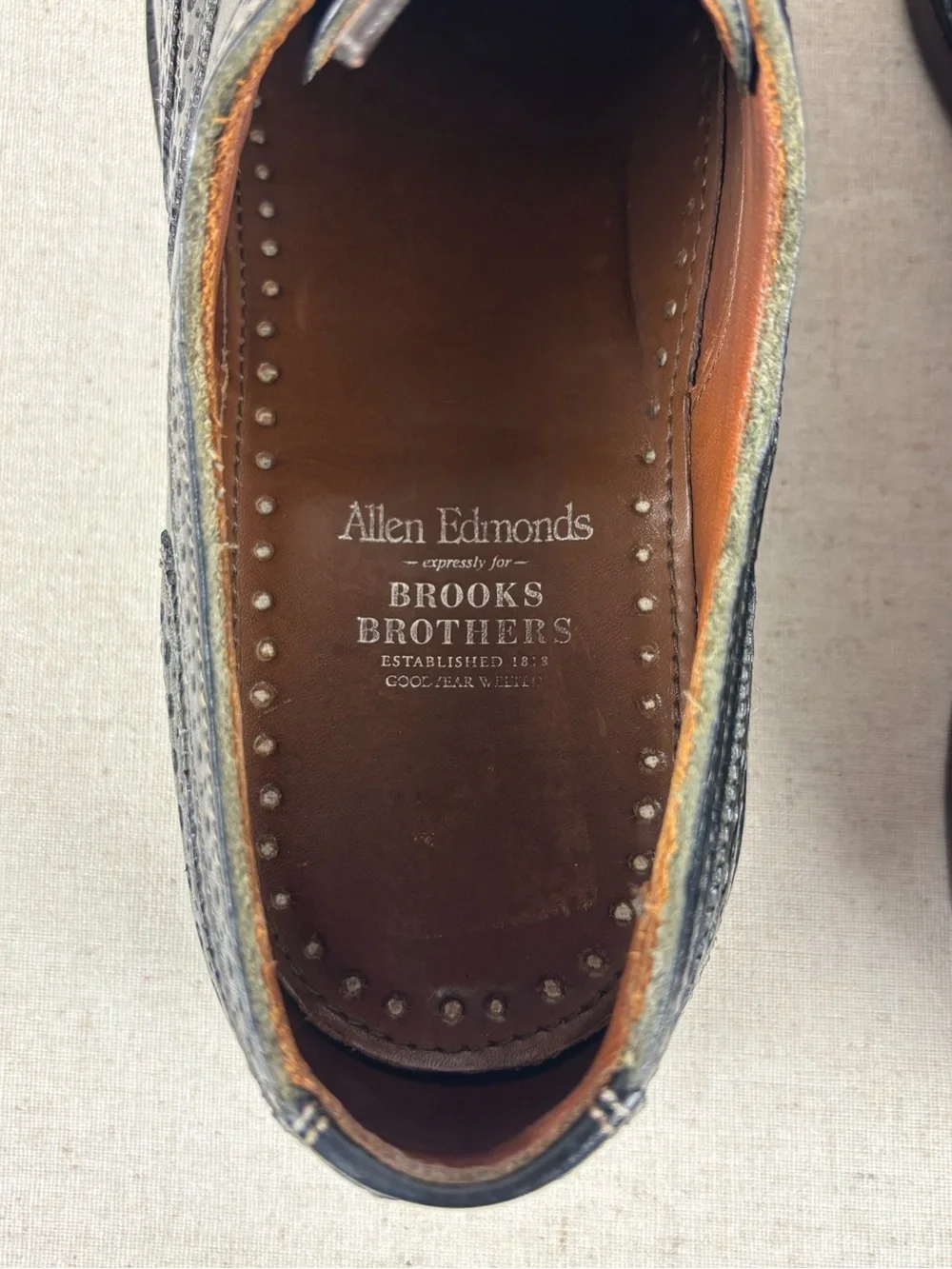 Allen Edmonds x Brooks Brothers MacNeil Black Wingtip Shoes Men’s 10.5 D